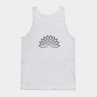 Silver Glitter Lotus Flower Tank Top